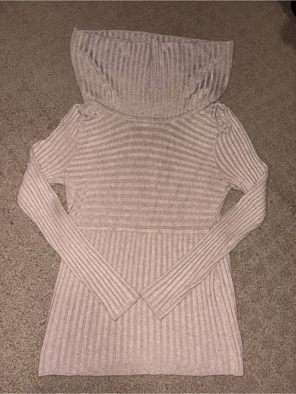 INC International Concepts Petite Mauve Ribbed Cowl Neck Sweater, Women’s Size M